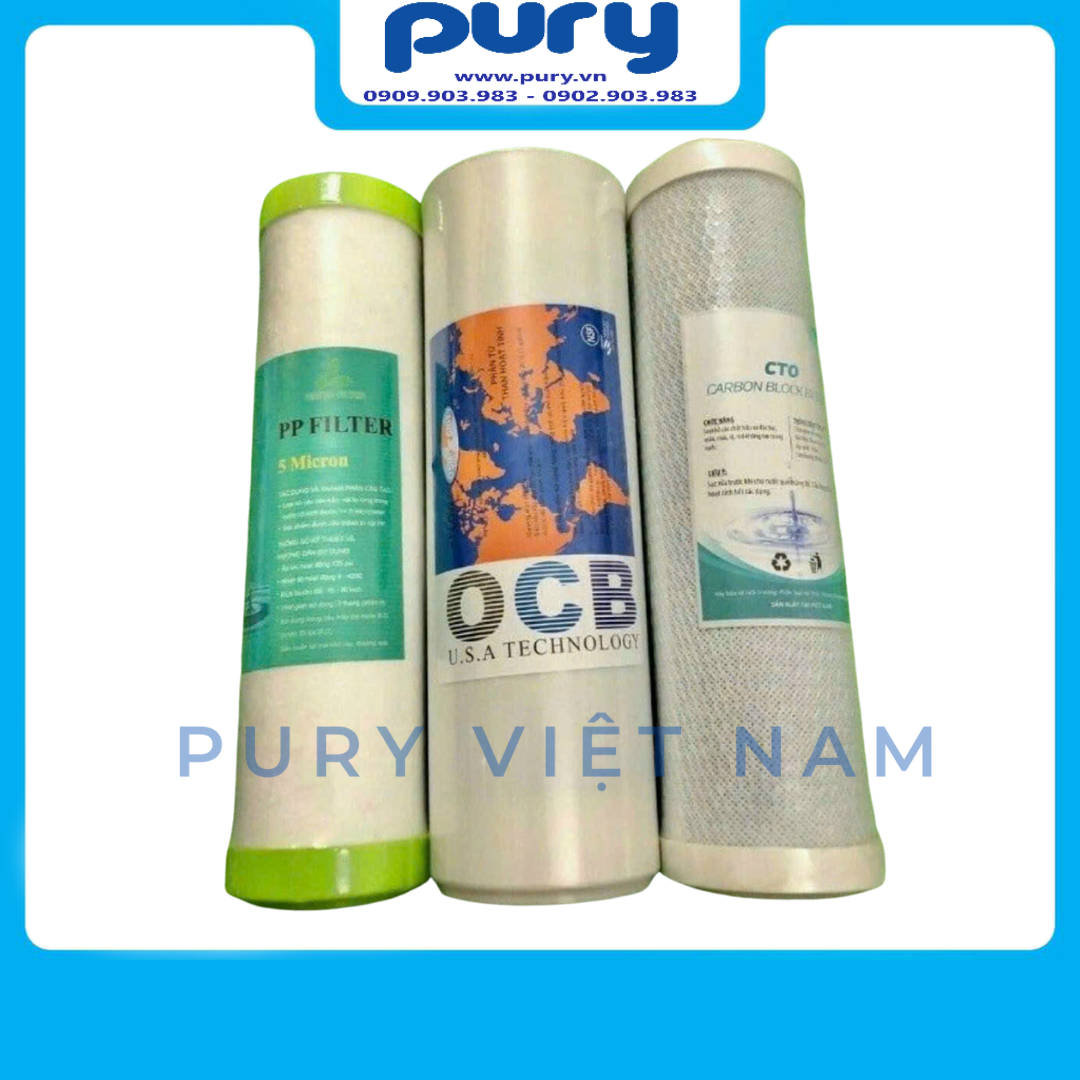 Bộ ba lõi lọc nước 1,2,3 máy ro --- lõi lọc thô 123