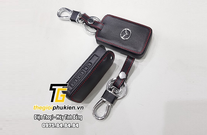 Bao da bọc, bảo vệ chìa khóa xe Mazda 3 2020 kèm móc đeo