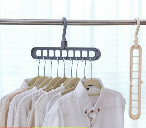 Móc treo áo quần 2 chiều đa năng 9 lỗ