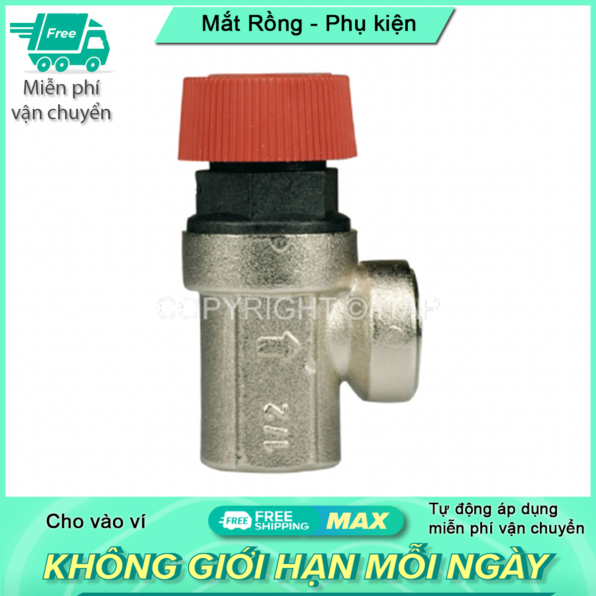 Van an toàn dùng cho nước ITALY art.368 phi 21, phi 34 tự động xả ở áp lực 3kg