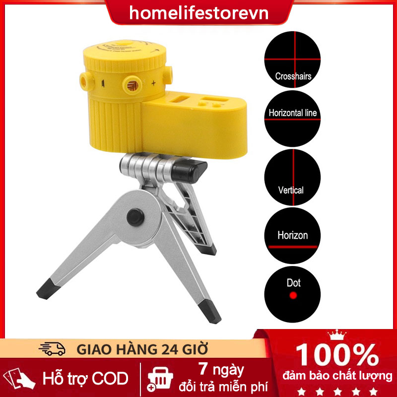 Thước đo laser khoảng cách tia hồng ngoại 5in1 đa năng đo lường mức độ chính xác cao, thước đo góc cân bằng HOME
