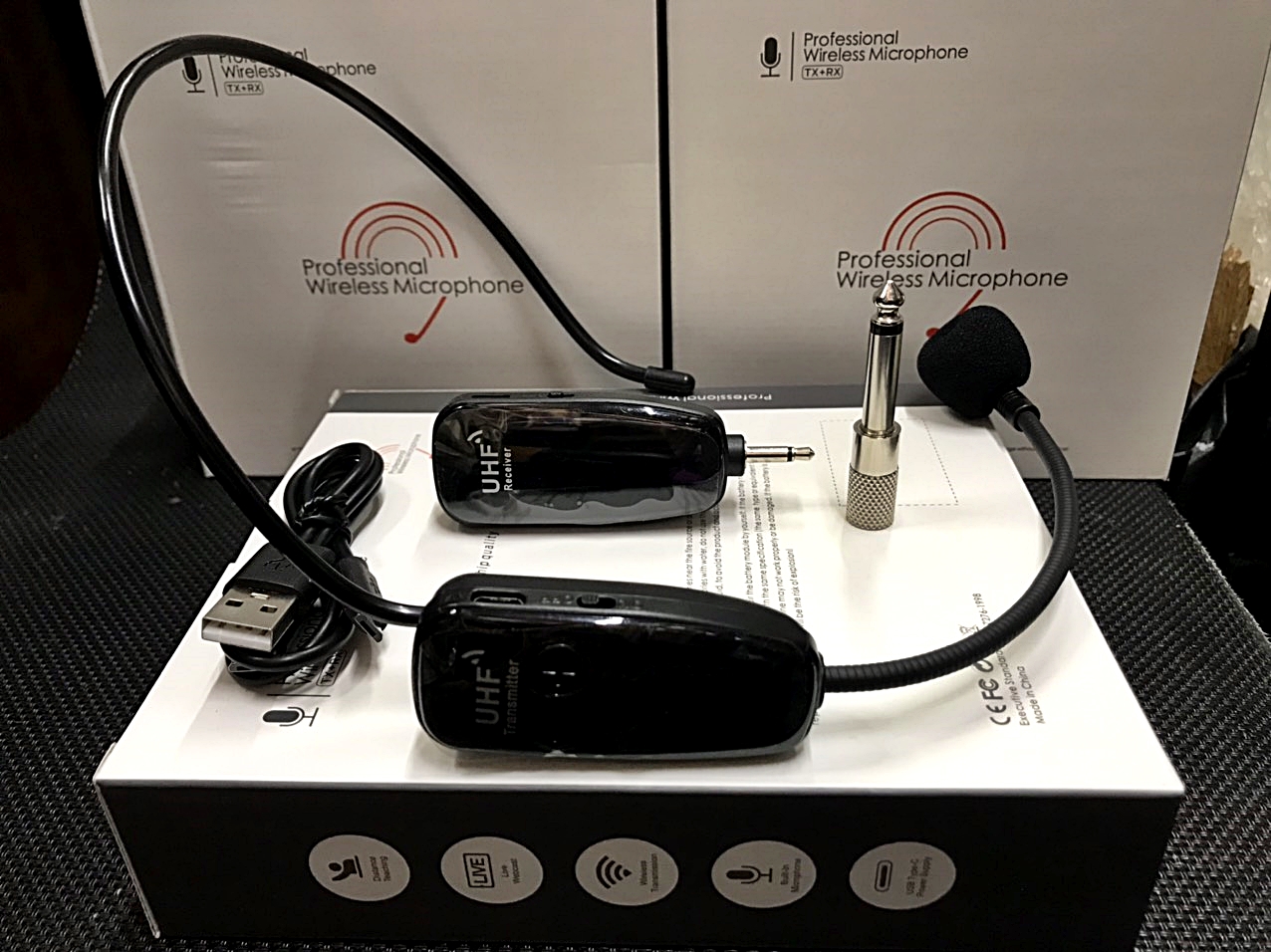 [HCM]Micro không dây đeo tai / cài đầu UHF cho loa kéo - amply