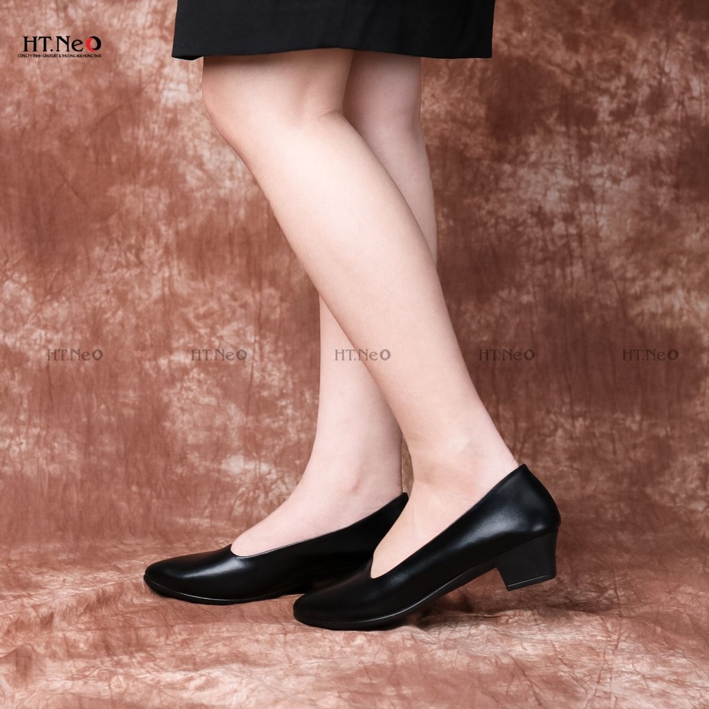 Giày nữ - giày cao gót nữ 3p HT. NEO (5) 100 da bò đế cao su non dễ đi chiều cao gót 3cm kiểu dáng tinh tế CS153 8