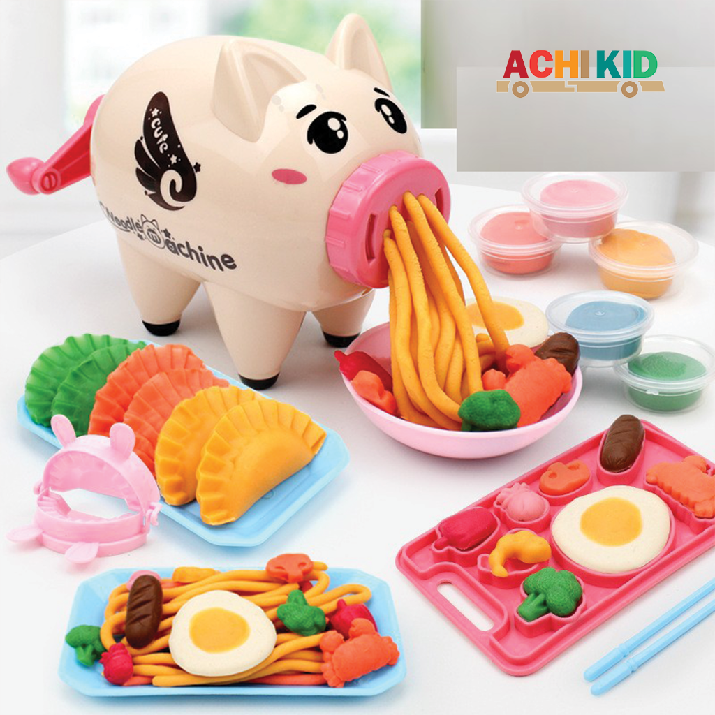 Đồ chơi đất nặn,Đồ chơi Đất Nặn làm bún,  đất nặn thức ăn hình chú heo siêu đáng yêu
