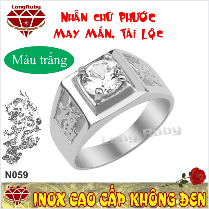Nhẫn nam chữ phước | nhẫn nam titan | nhẫn nam inox n059t