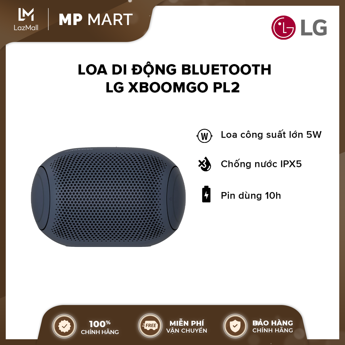[FREESHIP] Loa di động Bluetooth LG XBOOMGO PL2 - Hàng Chính Hãng
