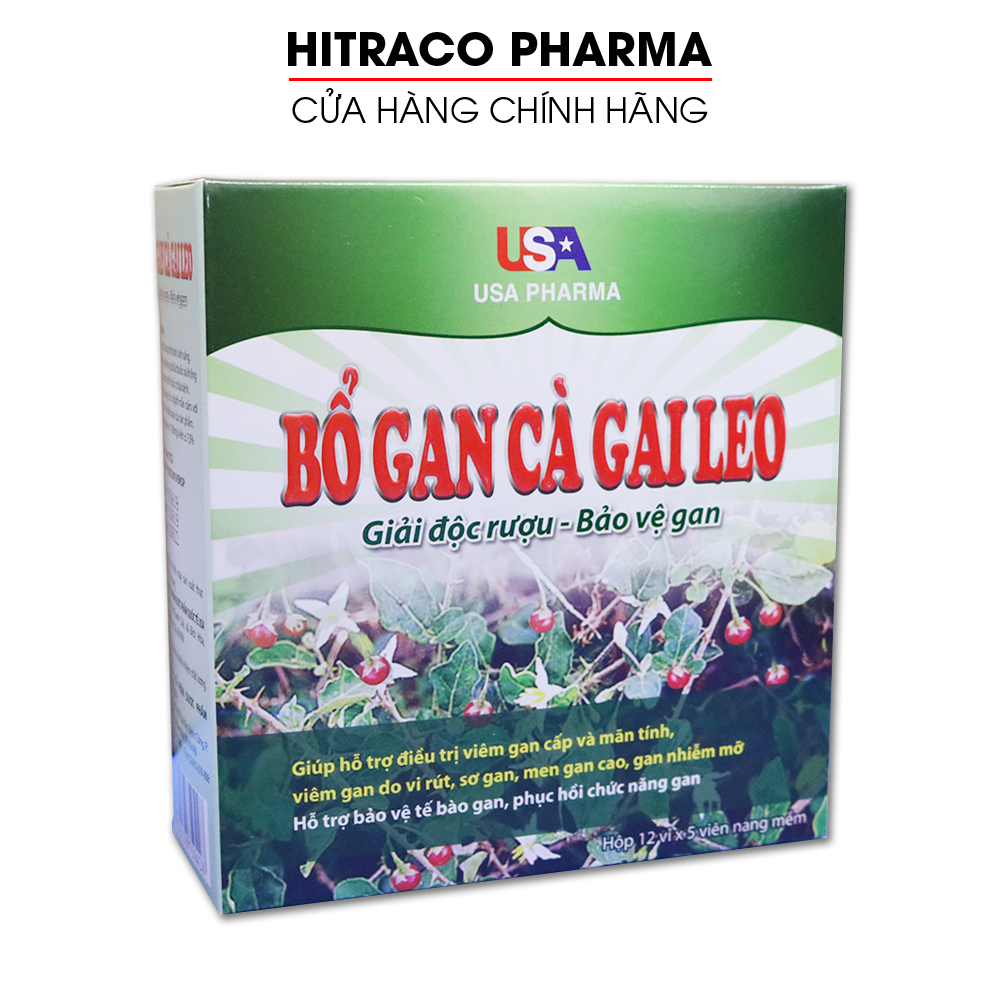 Viên uống Bổ Gan Cà Gai Leo mát gan, giải độc gan, hạ men gan - Hộp 50 viên dùng cho người từ 6 tuổi