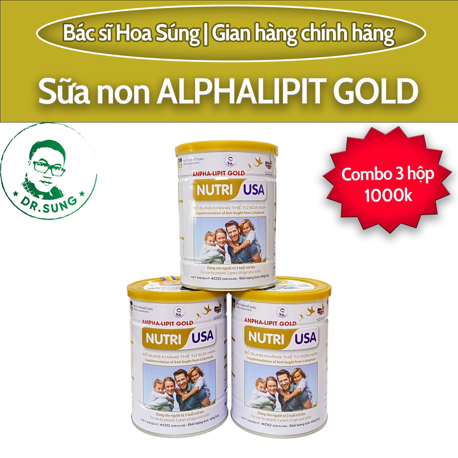 Sữa non ALPHA LIPIT GOLD Bổ sung kháng thể từ sữa non