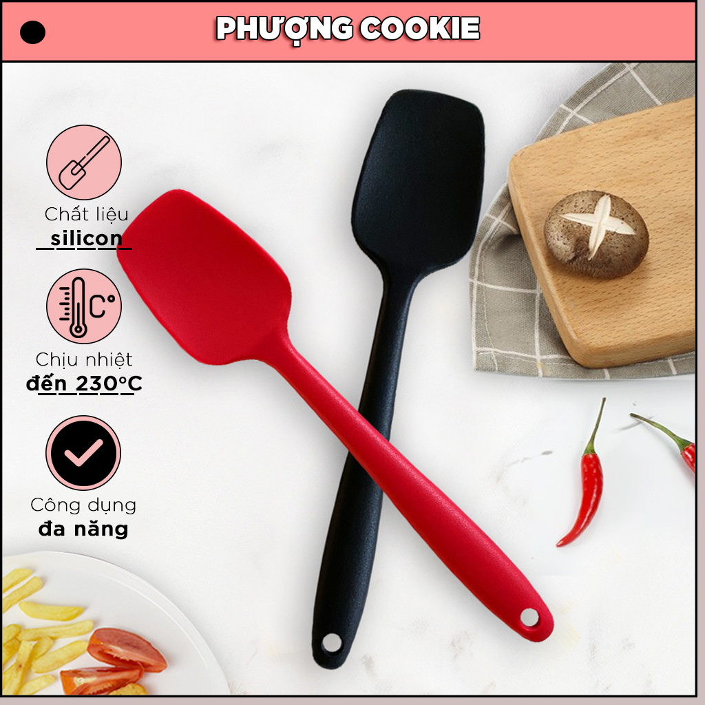 Spatula silicon phới dạng thìa 28 cm