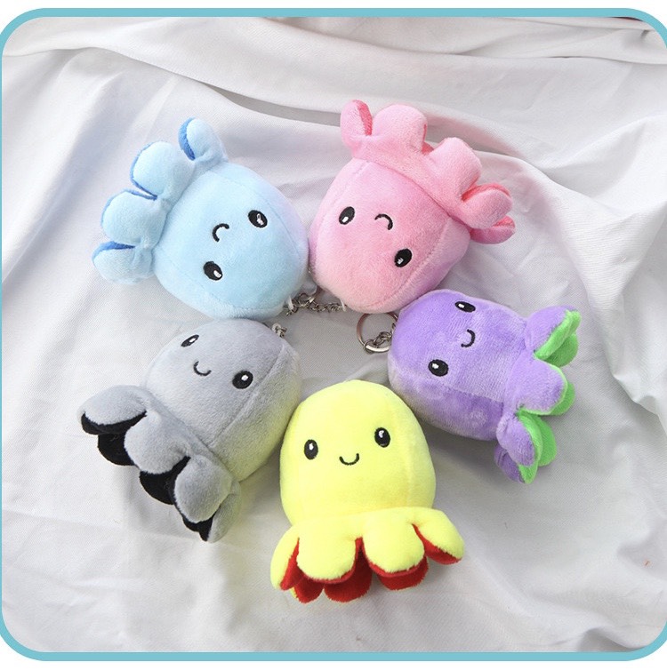 Bạch tuộc cảm xúc bông, mini, móc khóc 10cm