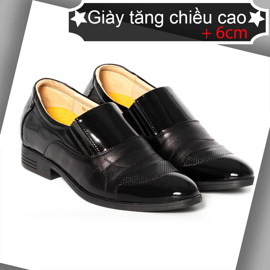 Giày tăng chiều cao 6cm da bò thật vo shoes 9930t