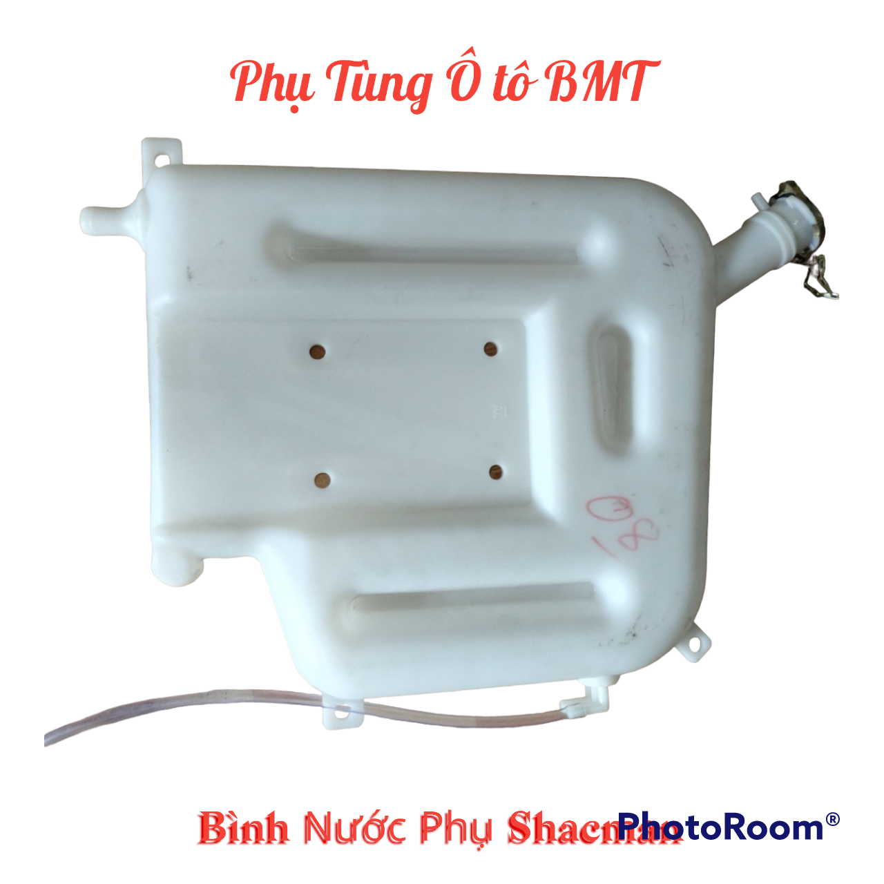 Bình nước phụ, bình nước làm mát xe shacman m3000, 3 tai bắt d13, 2 cút d8, 1 cút d20
