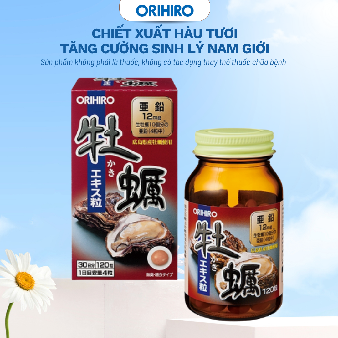 Viên Uống Tinh Chất Hàu Tươi Orihiro 120 Viên - ORIHIRO NHẬT BẢN CHÍNH HÃNG