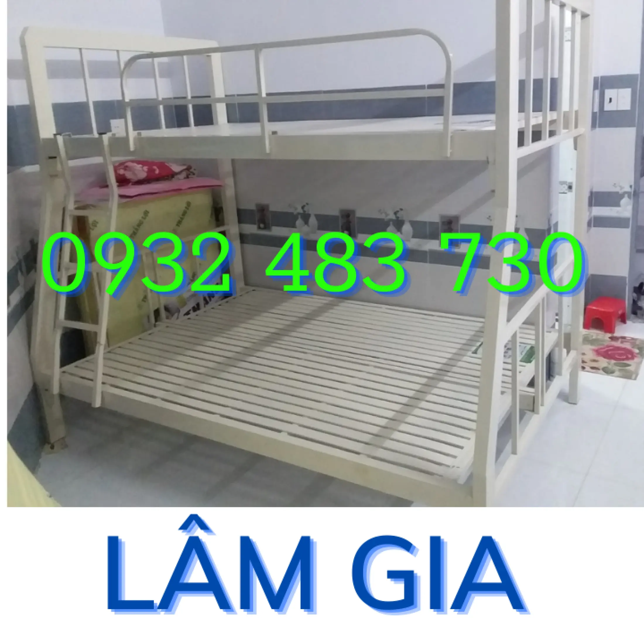 Giường sắt tầng trẻ em cao cấp 1m2x1m6 hộp 48