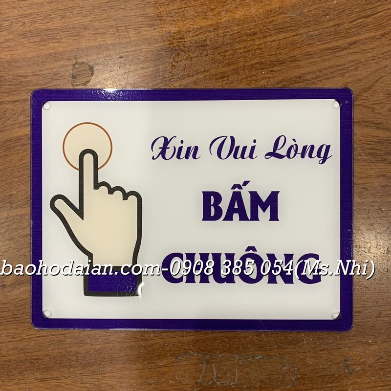 Bảng báo vui lòng bấm chuông chất liệu mica siêu bền- Hình thật