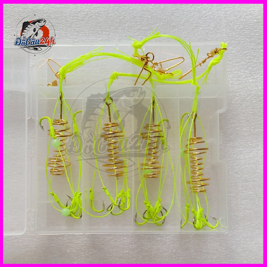 Combo 1 Hộp Gồm 4 Bộ Lưỡi Câu Lancer Cực Nhạy, Đủ Kích Cỡ Lưỡi , Đồ Câu 24h