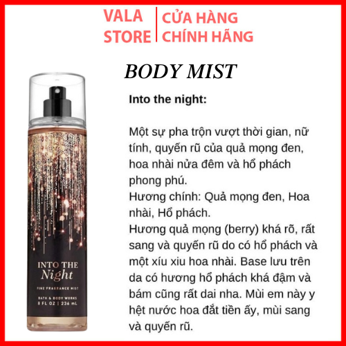 Xịt Thơm Body Mist Into The Night Victoria's Fleur Nội Địa Trung 236ml