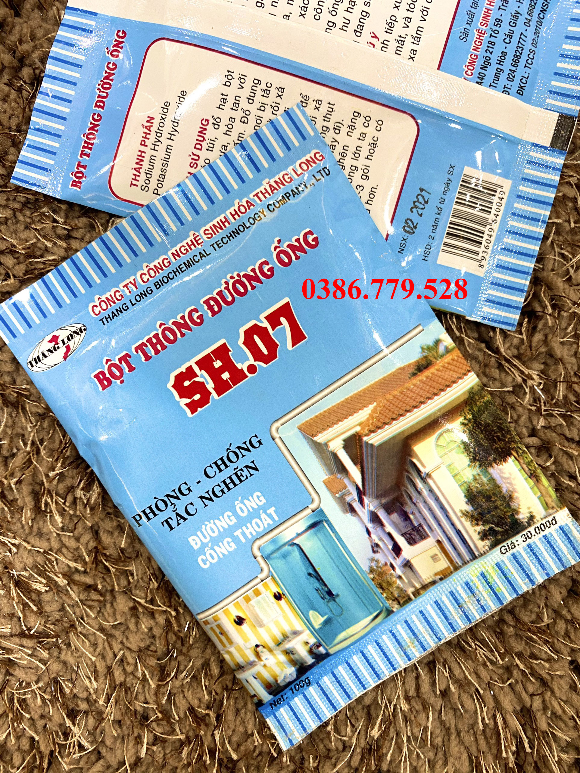 Bột Thông cống SH07 - Thông tắc Bồn cầu, bồn rửa mặt, cống - Không hiệu quả hoàn tiền