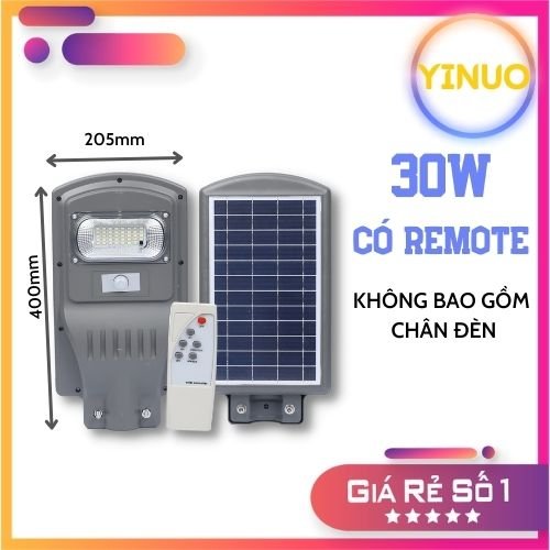[ HÀNG CHÍNH HÃNG] Đèn đường năng lượng mặt trời liền thể 30W chống nước Đèn sân vườn dùng năng lượng mặt trời tích hợp cảm biến thông minh