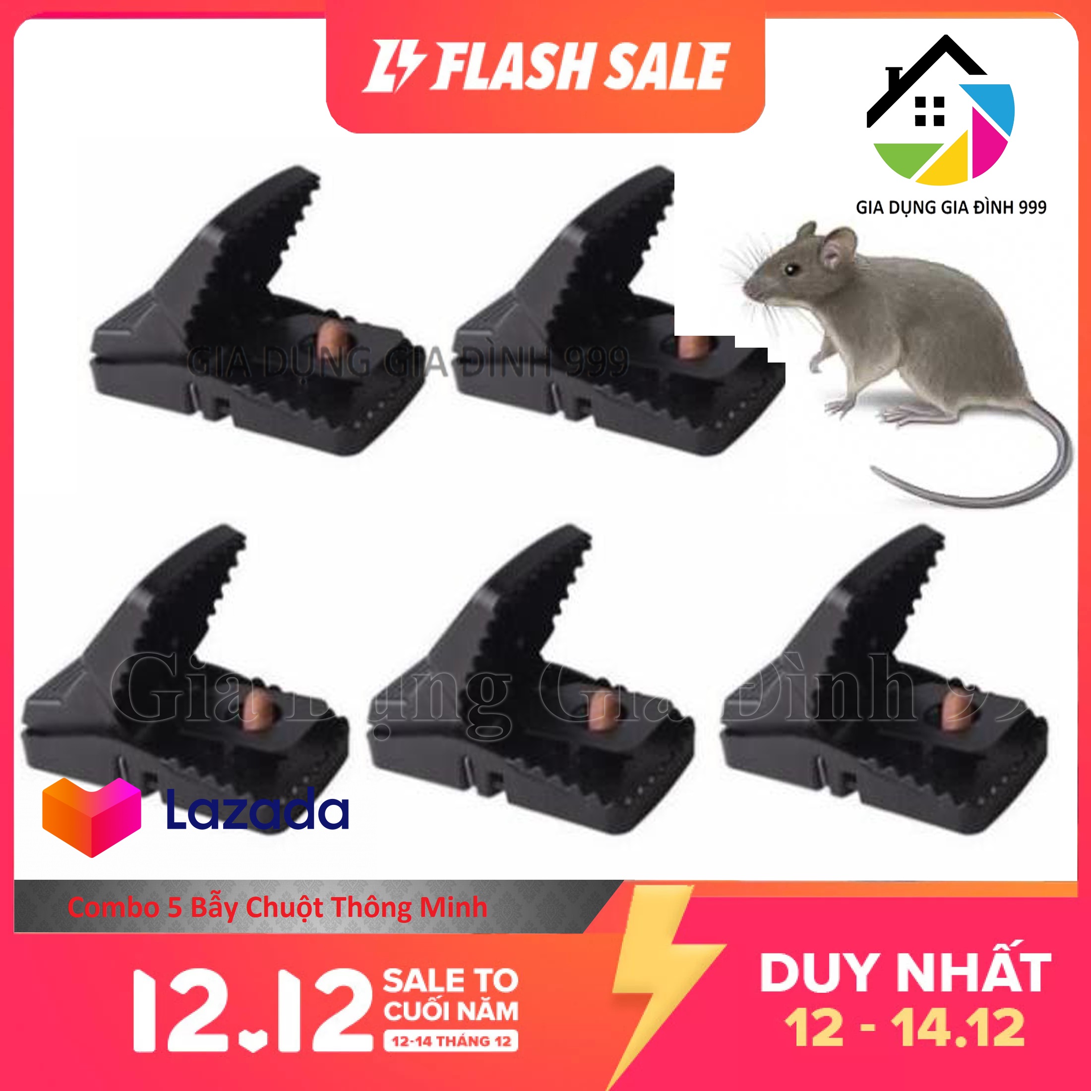 Combo 5 bẫy chuột thông minh - bẫy chuột siêu hiệu quẩ, bẫy cực mạnh, diệt chuột ngay tức khắc kể cả chuột lớn