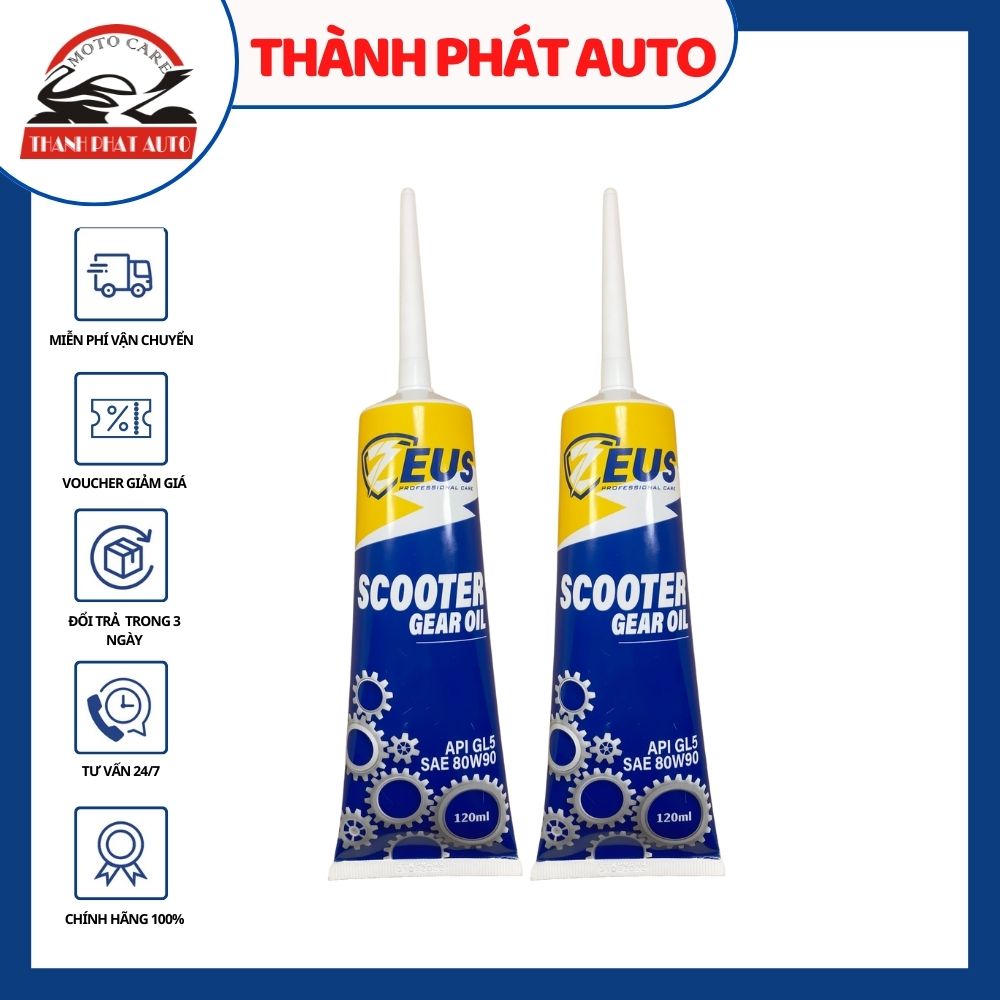 Nhớt hộp số zeus scooter gear oil api gl5-sae 80w90 120ml