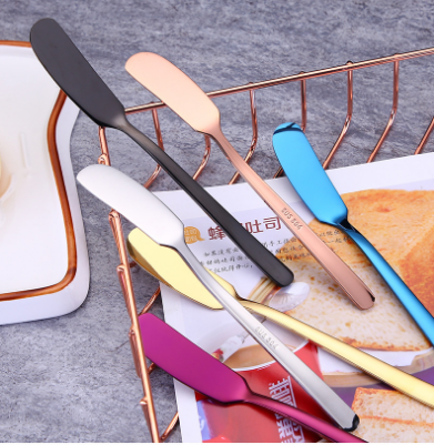 Muỗng trét bơ/ mứt trái cây bằng thép không gỉ nhiều màu độc đáo chất lượng cao - dao lấy bơ  - muống dẹp quét bơ quét mứt