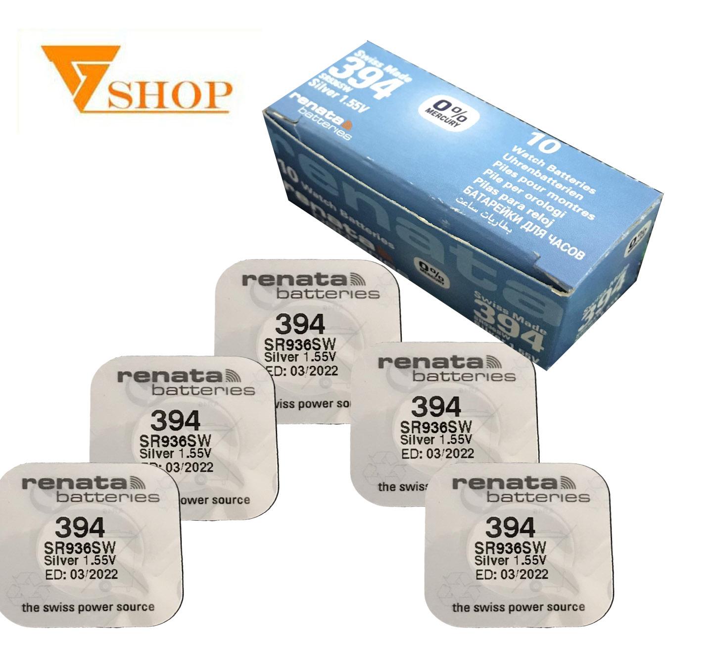 Combo 5 vỉ pin đồng hồ sr936sw renata 1,55v. pin 394