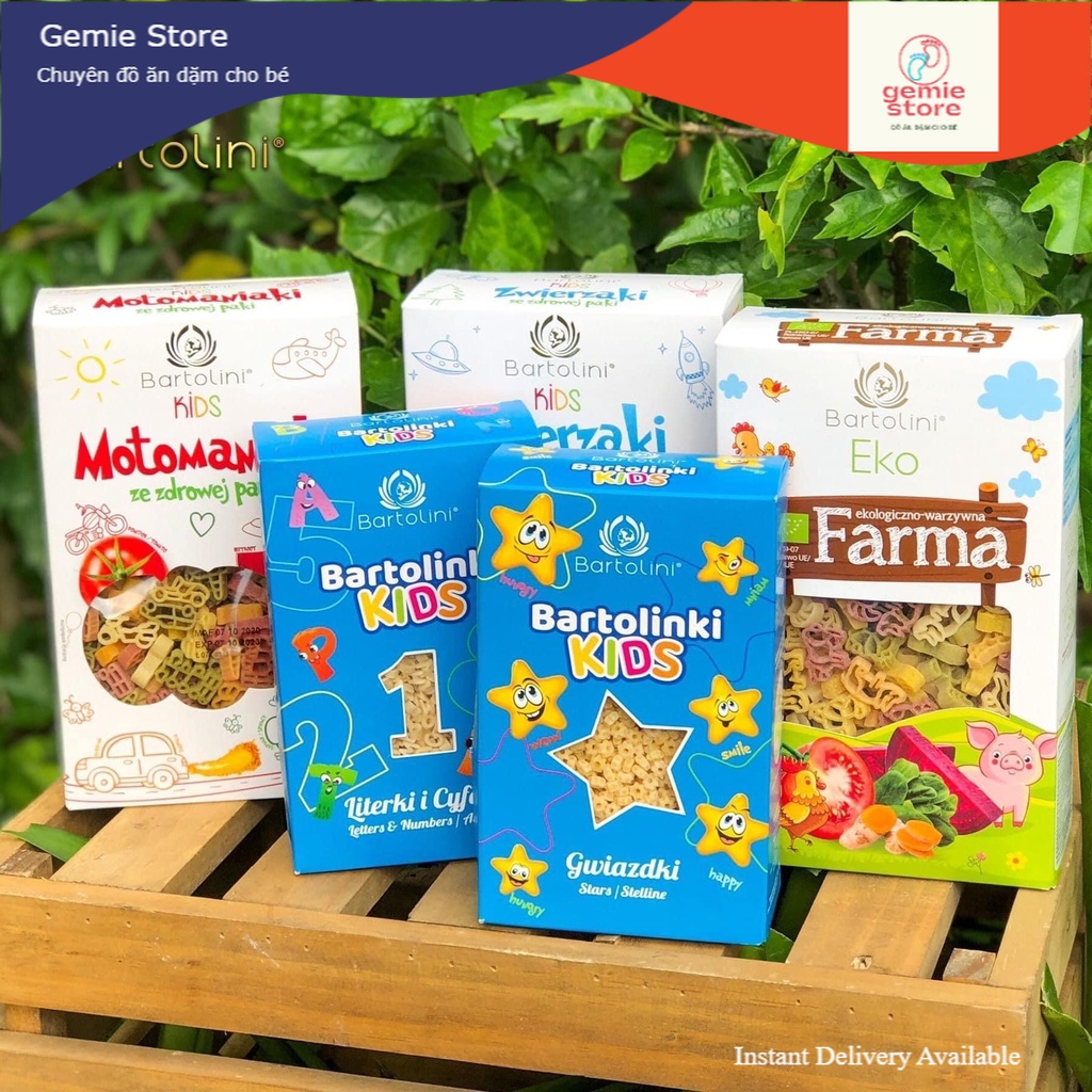 Mì Nui Rau Củ Và Nui Trứng Bartolini 250g Cho Bé Ăn Dặm