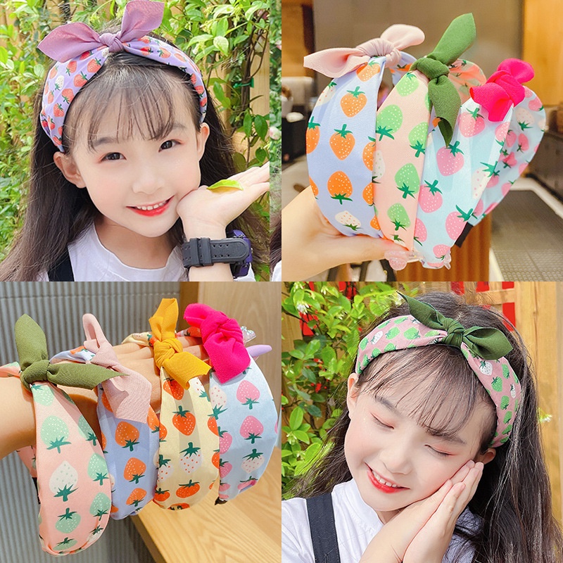Băng đô cài tóc chống trượt hình quả dâu dễ thương cho bé gái Dương kids
