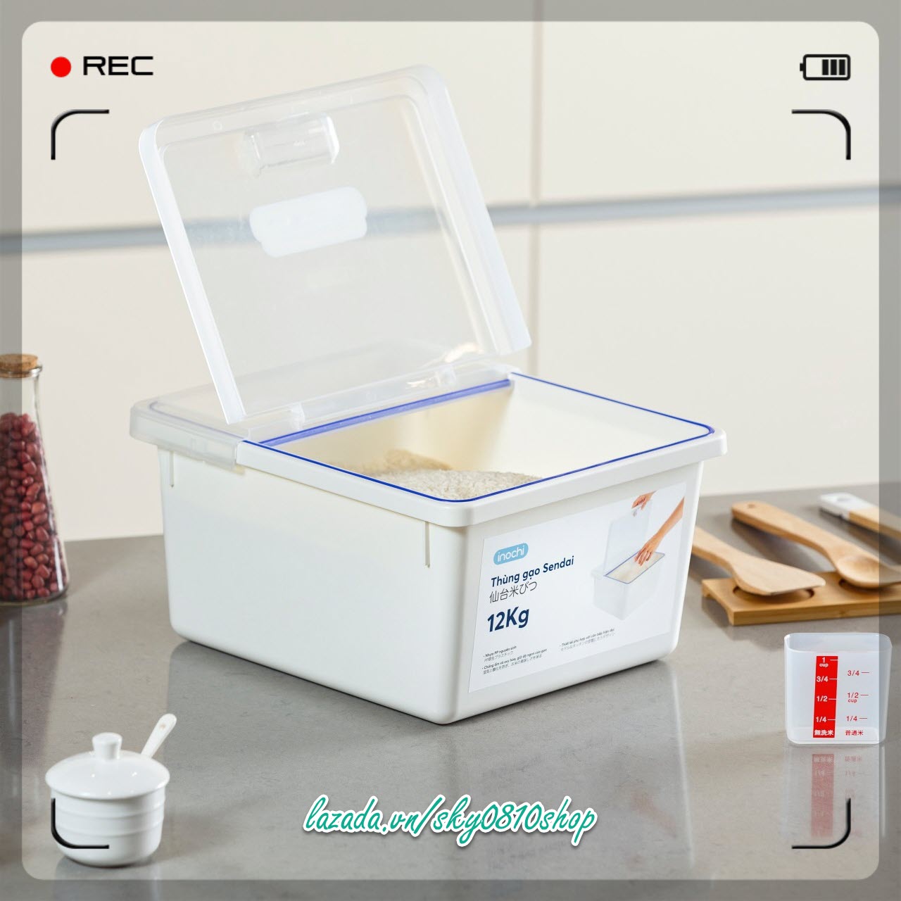 Thùng gạo cao cấp Inochi 12kg