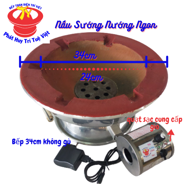 [HCM]Bếp nướng than hoa có quạt gió gia đình 34cm đủ loại