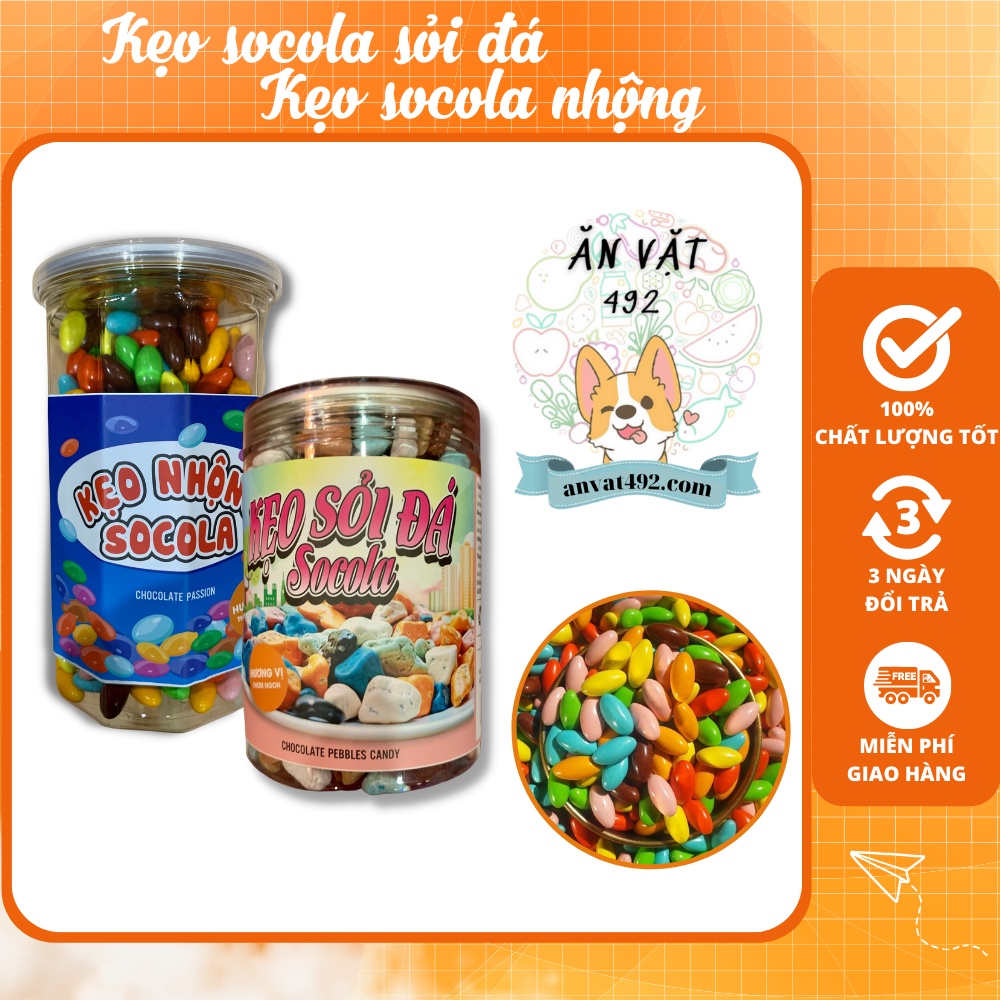 Kẹo sô-cô-la sỏi đá 500g, kẹo sô-cô-la nhộng 500g- anvat492