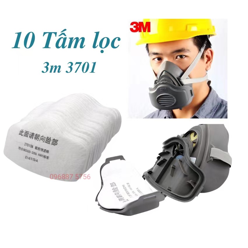 Bộ lọc bụi bông 3m 3701cn n95 phù hợp cho 3200 mặt nạ nửa, ngăn chặn bụi từ khói nhà máy, khói mỏ than, v.v. sử dụng với 3700 ổ đỡ