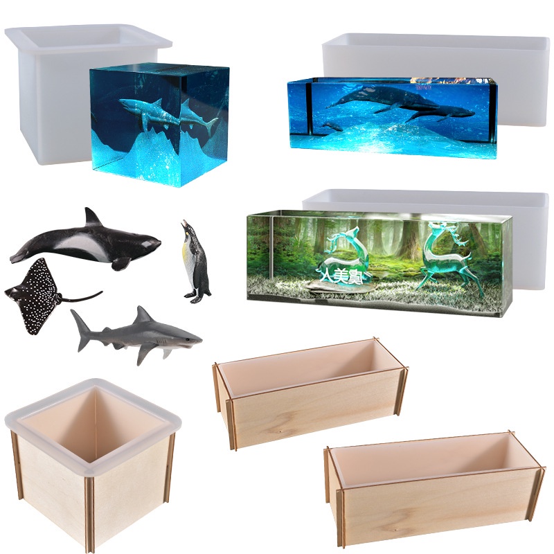 Khuôn silicone làm khối chữ nhật lớn bằng Resin, khuôn DIY
