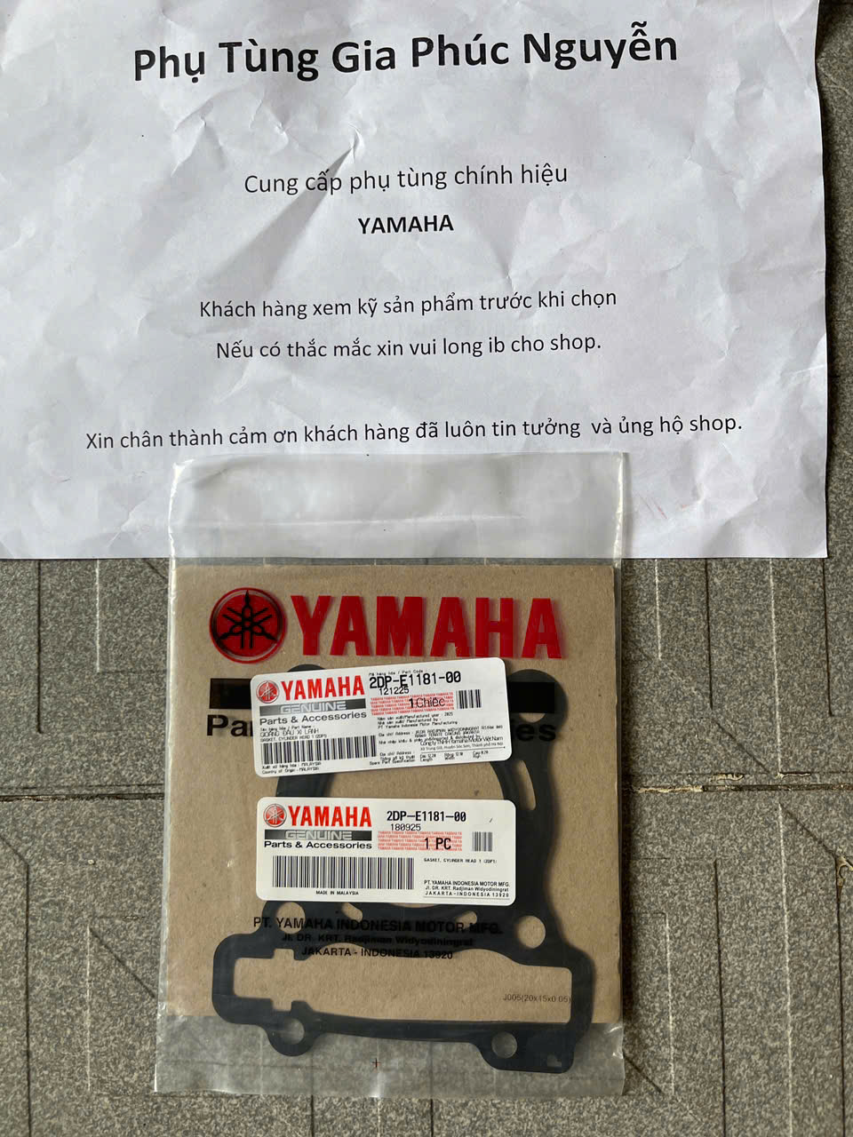 Ron đầu lòng xi lanh, NVX V1 V2, EXCITER 155, chính hãng yamaha, indo