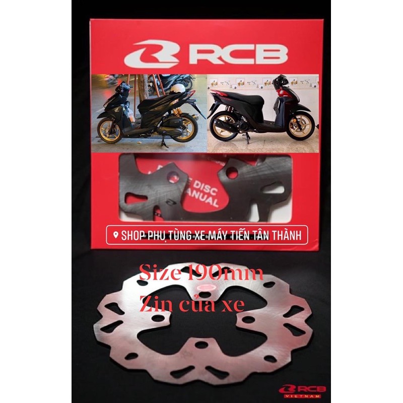 [HCM]dĩa thắng Rcb đĩa phanh RACING BOY chính hãng click vario vision 190mm