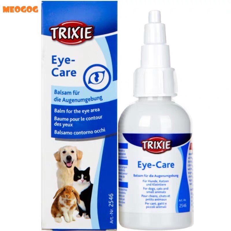 🐶dung dịch vệ sinh mắt trixie eye care 50ml cho chó mèo 🐶 meogog