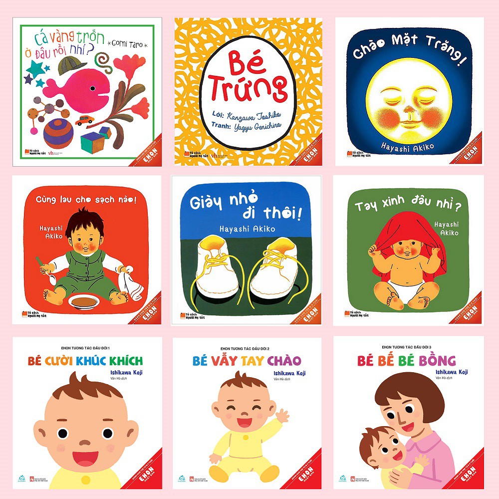 Sách combo 9 cuốn Ehon tương tác đầu đời dành cho trẻ 0-3 tuổi - Nhà sách Học Liệu