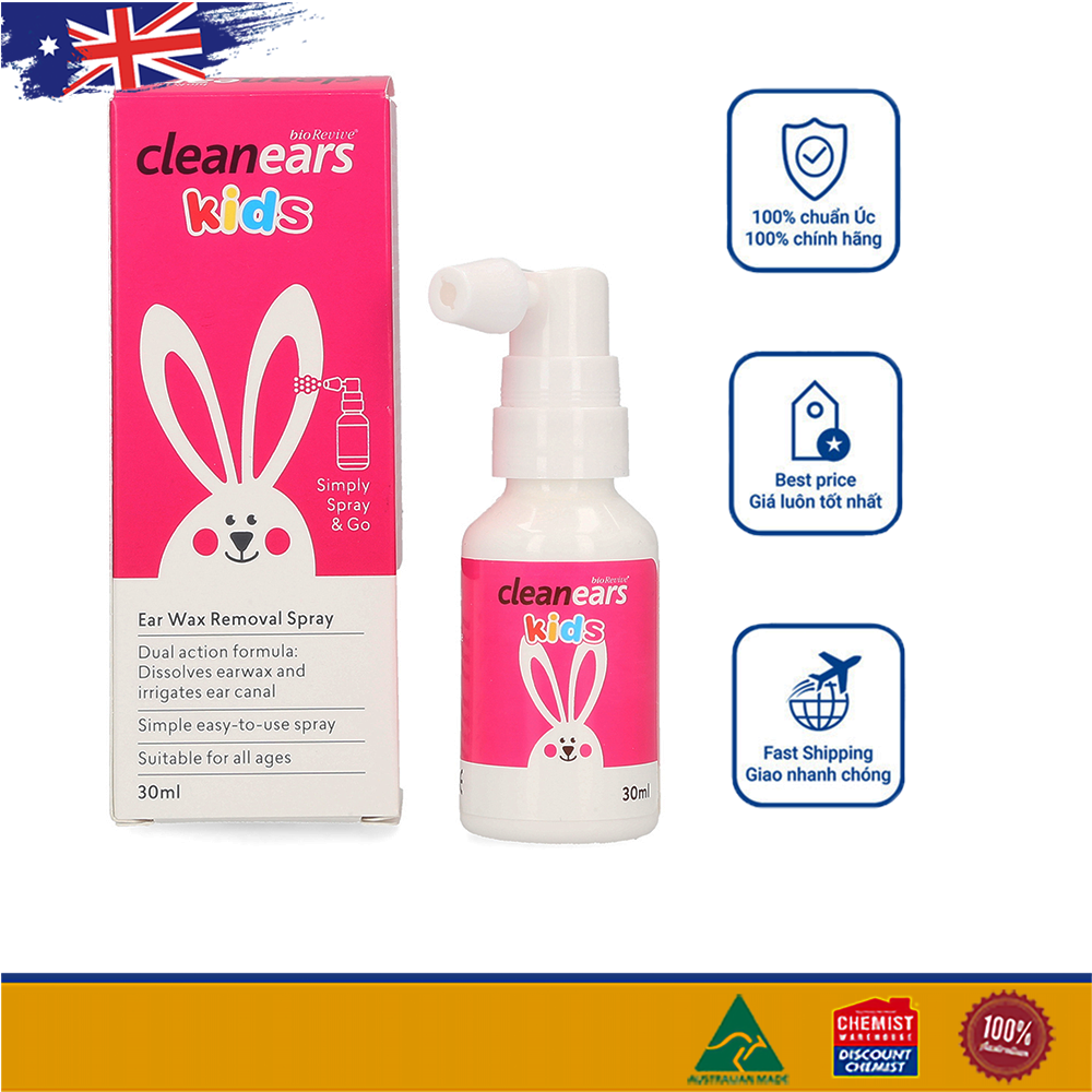 Xịt tan ray tai của Úc Clean Ears Kids Spray 30ml của Úc LZD3