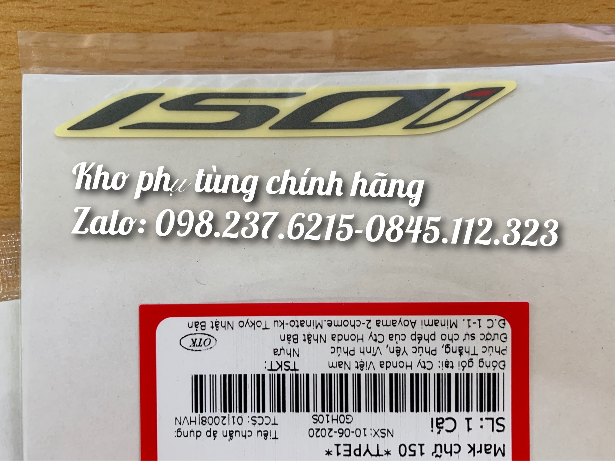 Tem chữ 150i màu đen dùng cho sh2020
