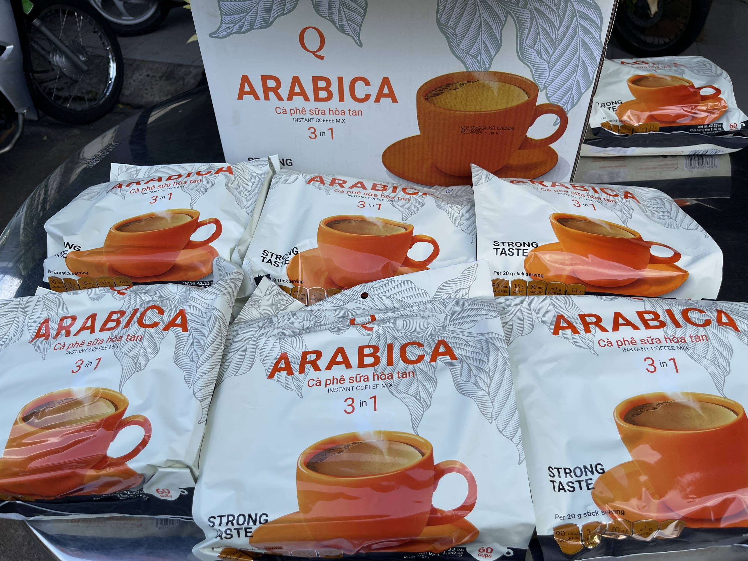 Cà phê sữa hòa tan TRẦN QUANG arabica 3in1 Quyn bịch 1.2kg x 60 ống (gói sticks) x 20g