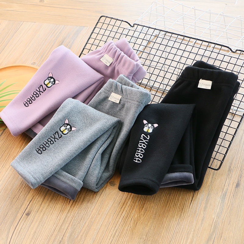 Quần nỉ cho bé gái, quần legging lót lông zx cho bé