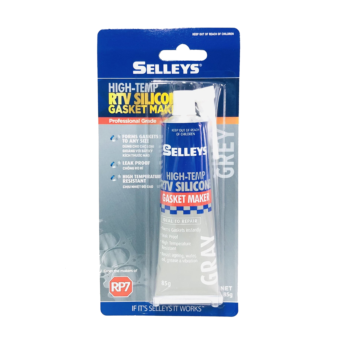 Keo thế ron Selleys Grey High-temp RTV Silicone 85gr