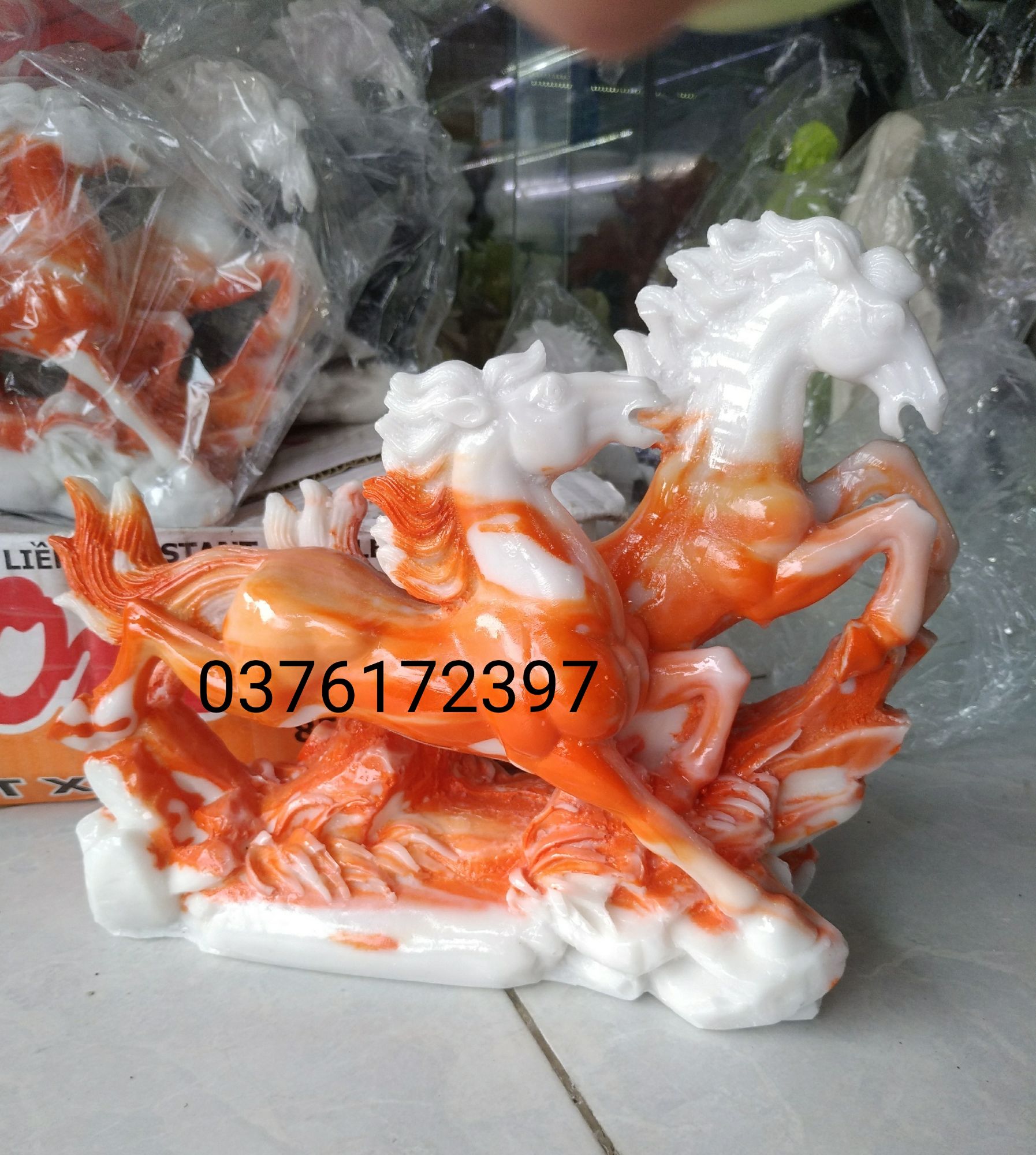 Tượng song mã đá đúc cao cấp