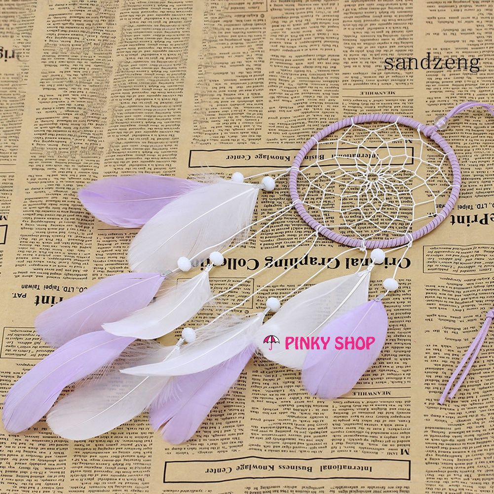 Dreamcatcher treo tường, Dreamcatcher handmade, dream catcher handmade màu tím pastel decor phòng xinh Pinky Shop mã DRD39