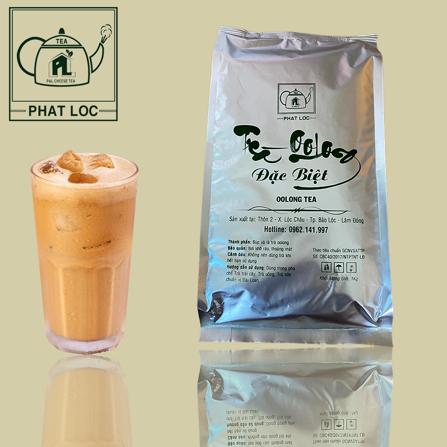 Trà Oolong đặc biệt túi bạc Phát Lộc túi 1kg pha trà sữa Oolong, Trà chanh