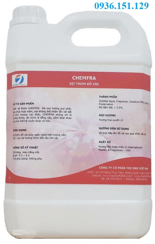 Chemfra - Xịt thơm quần áo cho tiệm giặt là