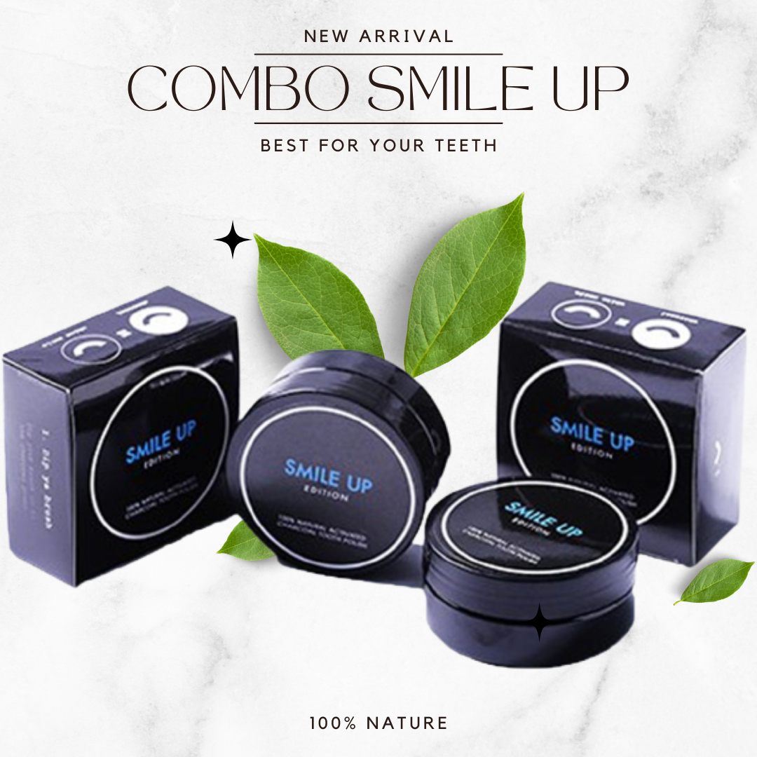 Combo 2 hủ than hoạt tính trắng răng smile up
