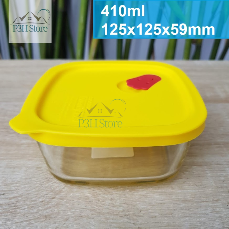 Hộp thủy tinh chịu nhiệt Lock&Lock LLG502 Steamhole nắp silicone mềm sử dụng lò vi sóng