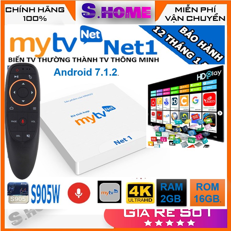 [HCM]Android TVBOX MYTV NET RAM 2G – Mẫu mới 2020 - Android 7.1.2 - Bảo hành 12 tháng - Xem Truyền Hình Bản Quyền Miễn Phí 100 Kênh Trọn Đời